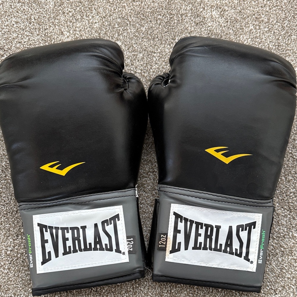 Everlast Black and Yellow Boxing Gloves